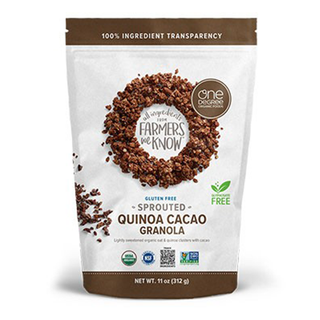 One Degree Organic Sprouted Granola Quinoa Cacao Gluten Free 312g