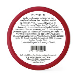 Badger Organic Foot Balm Peppermint & Tea Tree 21g