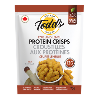 Todd's Better Snacks Protein Crisps Egg and Lentil BBQ 70g