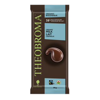 Theobroma Chocolate Organic Milk Chocolate Bar Creamy Milk 80g