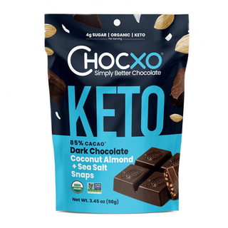 ChocXO Keto Snaps Dark Chocolate Coconut Almond + Sea Salt 98g