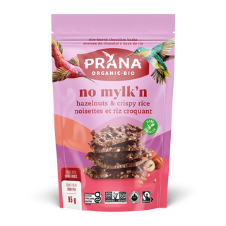 Prana Organic Chocolate Bark No Mylk'N Hazelnuts & Crispy Rice 95g