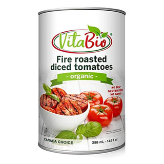 Vita Bio Organic Diced Tomatoes Fire Roasted 398mL