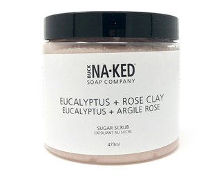 Buck Naked Soap Sugar Scrubs Eucalyptus + Rose Clay 473mL