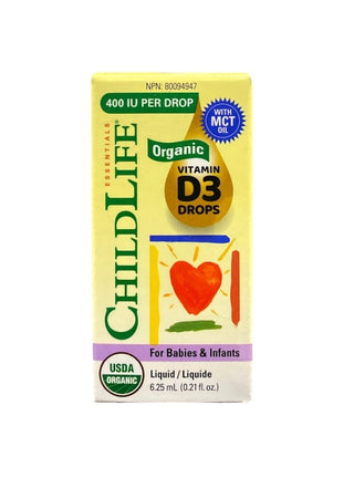 Child Life Essentials Organic Vitamin D3 Drops  400IU 6.25mL