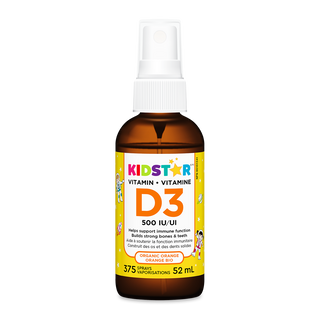 KidStar Vitamin D3 Spray 500IU Organic Orange 52mL