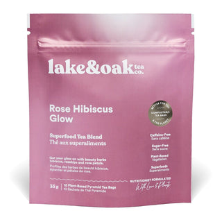 Lake & Oak Tea Co. Superfood Tea Blend Rose Hibiscus Glow 10 Tea Bags