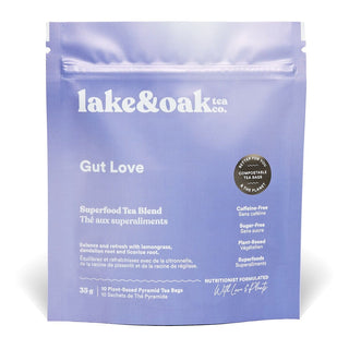 Lake & Oak Tea Co. Superfood Tea Blend Gut Love 10 Tea Bags