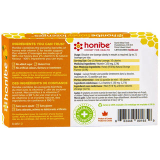 Honibe Honey Lozenges Orange 10 Lozenges