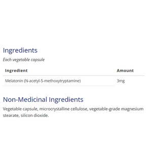 CanPrev Melatonin Sustained-Release 3mg 60 Veggie Caps