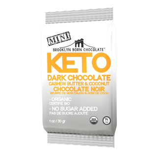 Brooklyn Born Chocolate Organic Mini Keto Dark Chocolate Cashew Butter & Coconut 30g