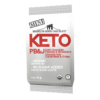 Brooklyn Born Chocolate Organic Mini Keto Dark Chocolate Peanuts & Strawberry PB & J 30g