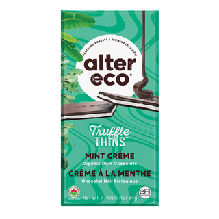 Alter Eco Organic Dark Chocolate Truffle Thins Mint Creme 84g