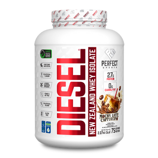 Perfect Sports Diesel New Zealand Whey Protein Isolate Mocha Latte Cappuccino 5lbs