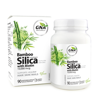 GNA Naturals Bamboo Silica Biotin 10,000mcg 90 Veggie Caps