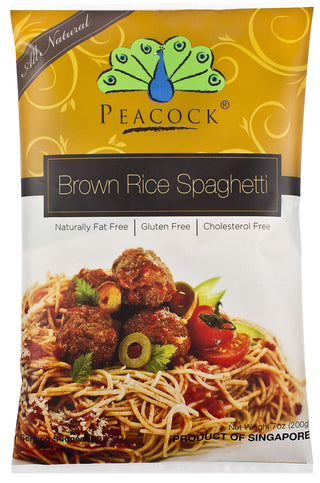 Peacock Spaghetti Brown Rice 200g