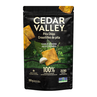 Cedar Valley Pita Chips Garlic & Herb 180g