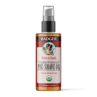 Badger Organic Pre-Shave Oil Vetiver & Vanilla 59.1mL