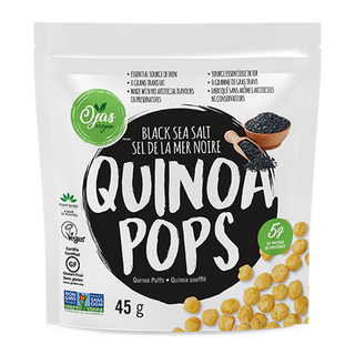 Ojas Vegan Quinoa Pops Black Sea Salt 45g