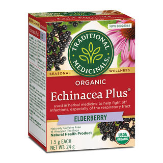 Traditional Medicinals Organic Echinacea Plus Elderberry 16 Tea Bags