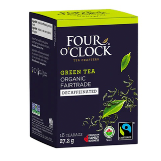 Four O' Clock Organic Green Tea Decaffeinated 16 Tea Bags