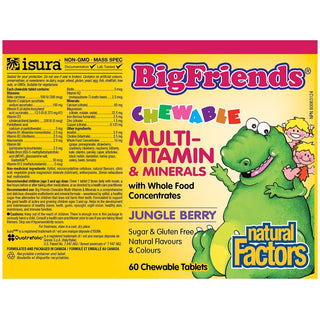 Natural Factors Big Friends Multivitamin & Minerals Jungle Berry 60 Chewable Tablets