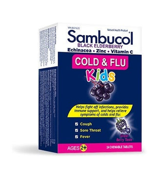 Sambucol Cold & Flu Kids 24 Chewable Tablets