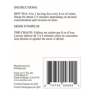 Uncle Lee's Organic Bamboo Tea Mint 18 Tea Bags