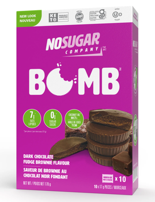 No Sugar Company Keto Bomb Dark Chocolate Fudge Brownie 10x17g