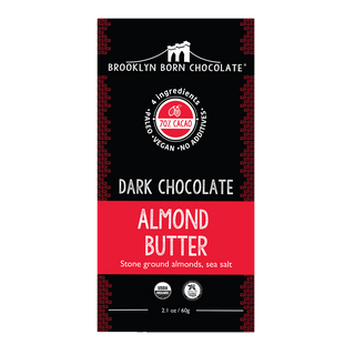 Brooklyn Born Chocolate Organic Paleo Dark Chocolate Bar Almond Butter 60g