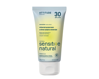 Attitude Adult Sensitive Skin Mineral Sunscreen SPF 30 Unscented 150g