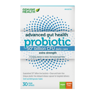 Genuine Health Probiotic Advanced Gut Health Extra Strength 50 Billion 30 Veggie Caps