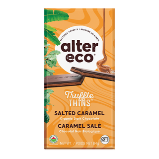 Alter Eco Organic Dark Chocolate Truffle Thins Salted Caramel 84g