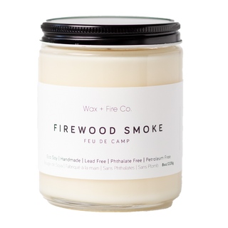 Wax+Fire Soy Candle Firewood Smoke 8 oz