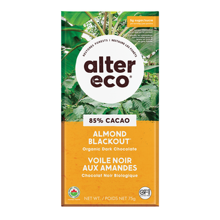 Alter Eco Organic Dark Chocolate Almond Blackout 75g