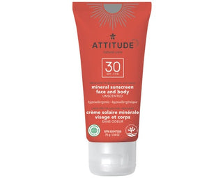 Attitude Face & Body Mineral Sunscreen SPF 30 Unscented 75g