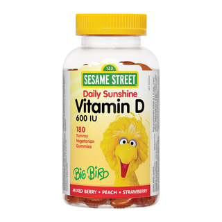 Sesame Street Kids Vitamin D3 600 IU Mixed Berry Peach Strawberry 180 Gummies