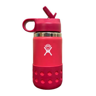 Hydro Flask Kids Wide Mouth Straw Lid & Boot Peony 12 oz