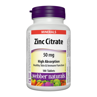 Webber Naturals Zinc Citrate 50mg 180 Tablets