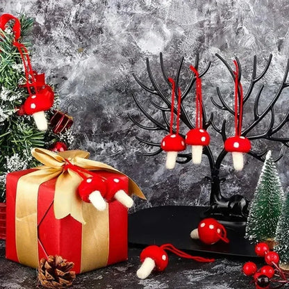 Christmas Felt Mushroom Wool Felt Pendant Handmade Party Christmas Tree Decoration Accessories