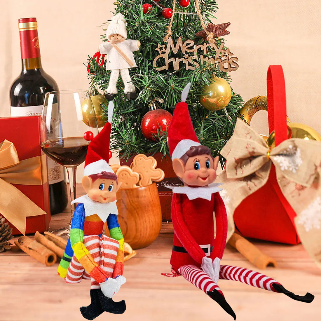 Cute Elf Doll Christmas Decoration Pendant for Xmas Tree or Home Party Gift