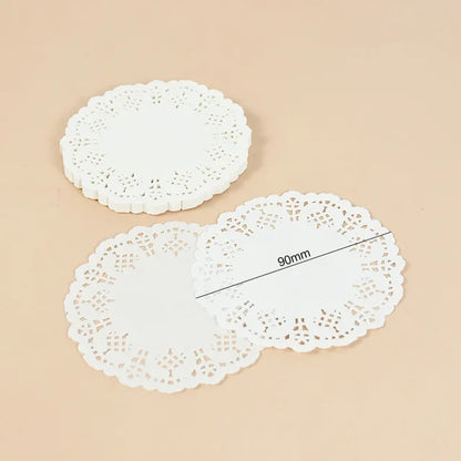 100pcs Circle Lace Paper Doilies Placemats White Tableware for Wedding Party Decorative Crafts