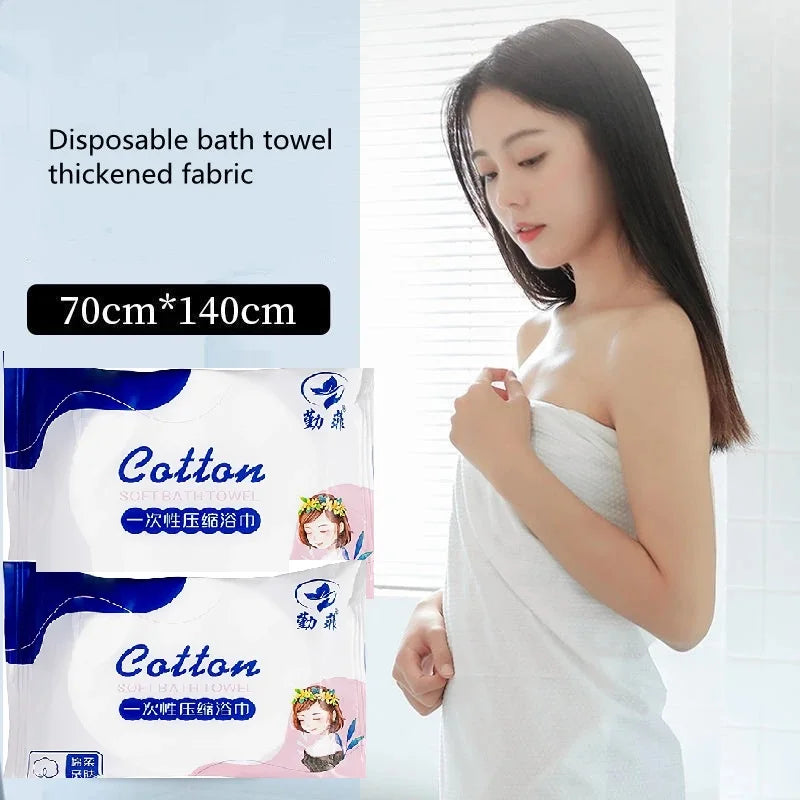 "10-Pack Disposable Compressed Bath Towels & 5-Pack Quick-Dry Travel Towels"