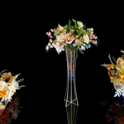 10pcs Acrylic Vases Luxury Table Vase Wedding Centerpiece Event Road Lead Flower Rack For Party Home Hotel Party Decoration