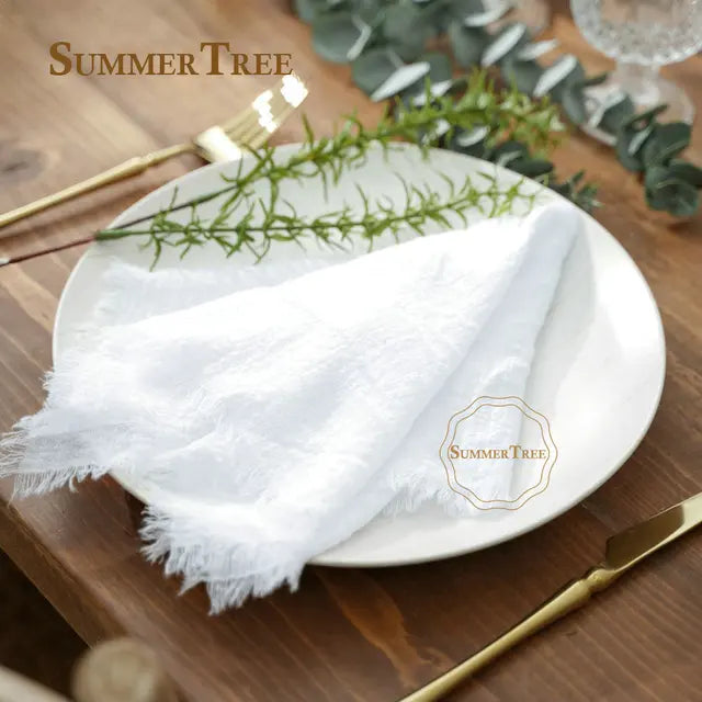 10pcs Cotton Gauze Retro Napkins 42*42cm - Rustic Table Decoration, Tea Towel Dining Place Mats