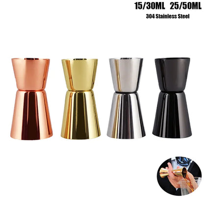 Silver Black Rose Gold Double Jigger 4 Colour Measure Cup Cocktail Drink Wine Shaker Stainless Bar Accessories