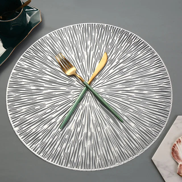 PVC Placemat for Dining Table with Hollow Pad Coaster