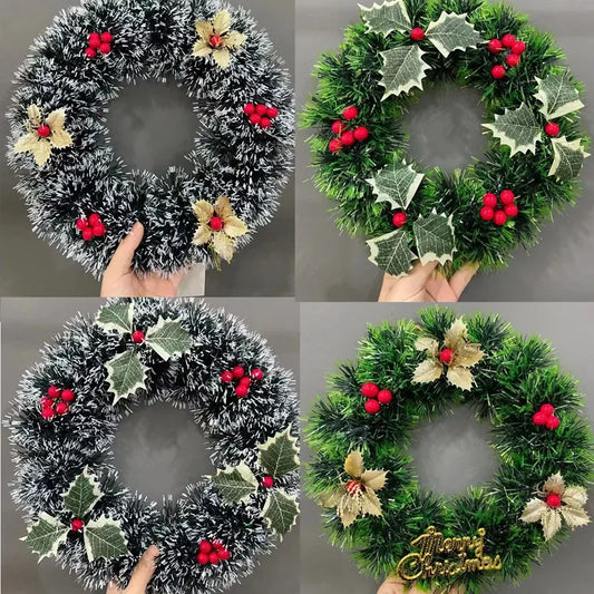"2024 Christmas Wreath Door Decor - Rattan Garland for Home and New Year Decoration"