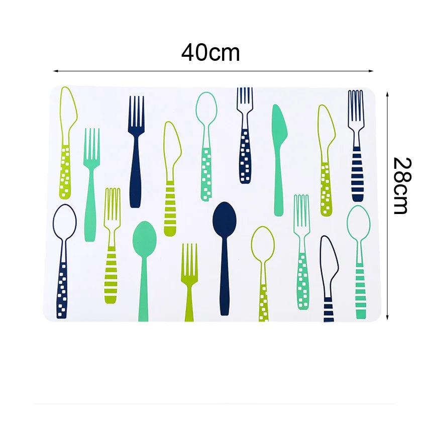 Set of 4 Cartoon Kids Placemats - PVC Table Mats for Dining Table - Coasters Napperon Plate Bar Tapete de lugar 40*28cm