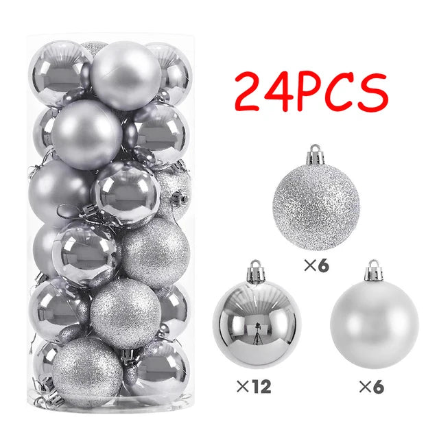 Christmas Balls Ornaments Xmas Spheres - 24/36pcs Polystyrene Round Balls - Festive Tree Decorations 2024
